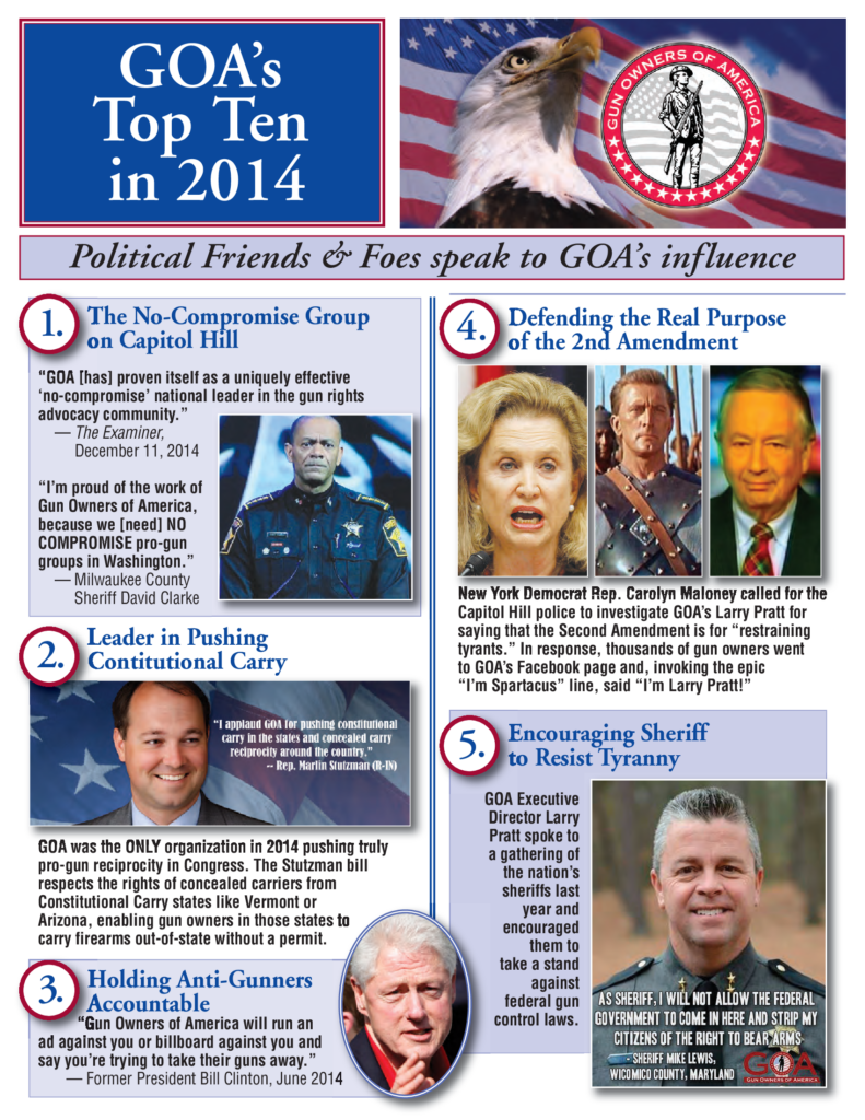 Screenshot of page 1 of GOA's 2014 "Top Ten"
