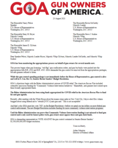 GOA S. Con. Res 14 Budget Resolution Opposition Letter to House Leadership