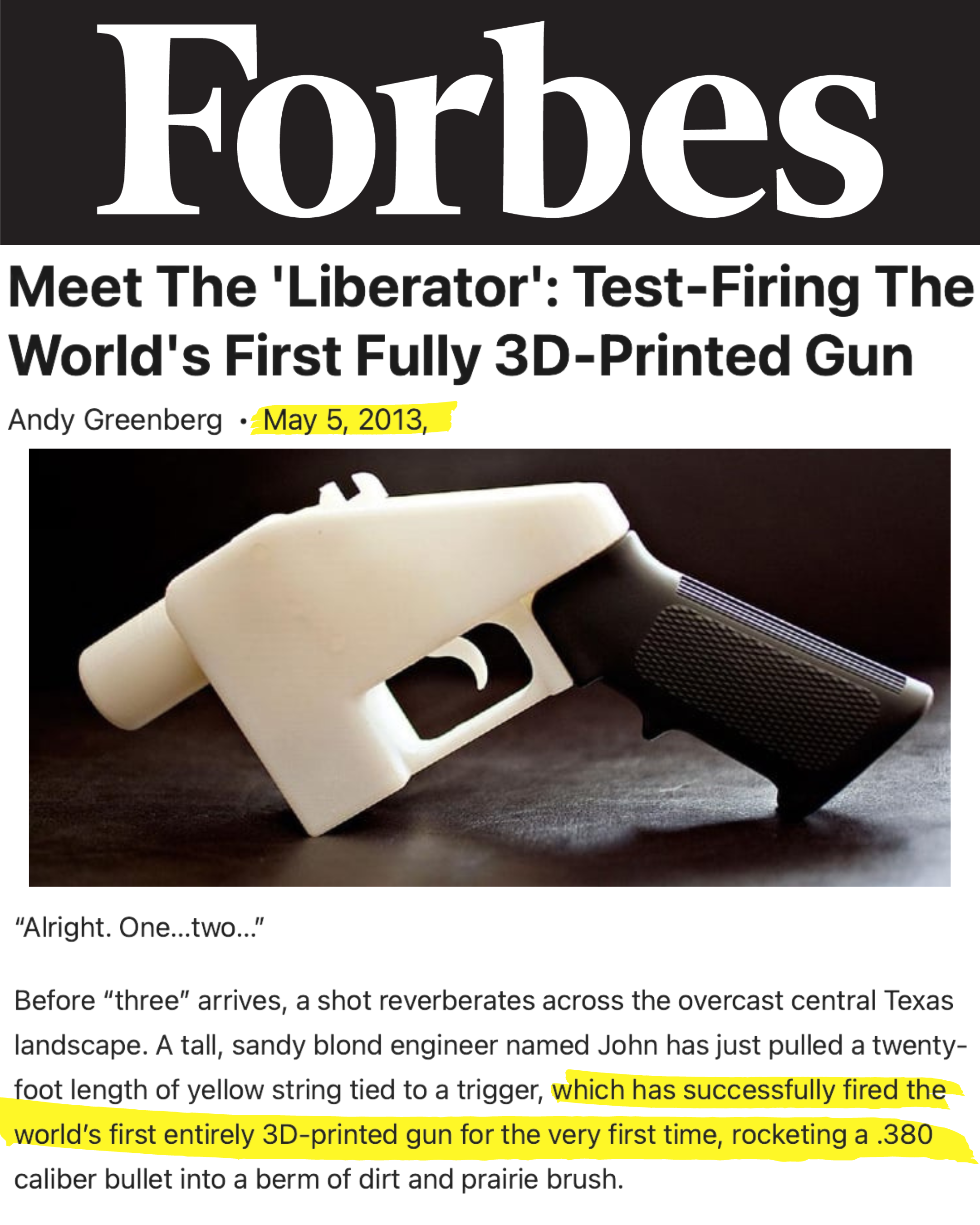 First Plastic Gun NEWS FLASH: Homemade, Plastic Firearms Have Already Been Invented | GOA