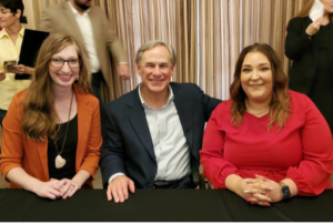 GOA's Rachel Malone and Felisha Bull with Texas Governor Greg Abbott