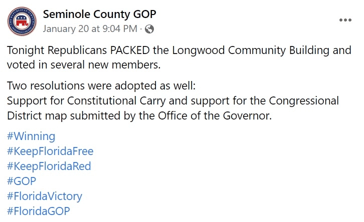 Seminole County GOP resolution in support of Constitutional Carry