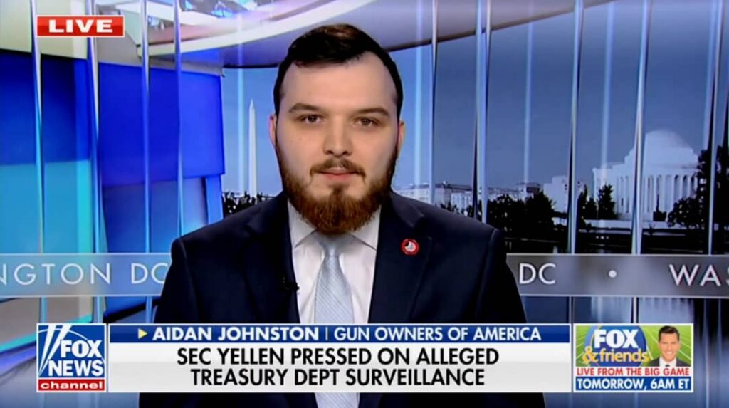 Aidan Johnston speaking on Fox News