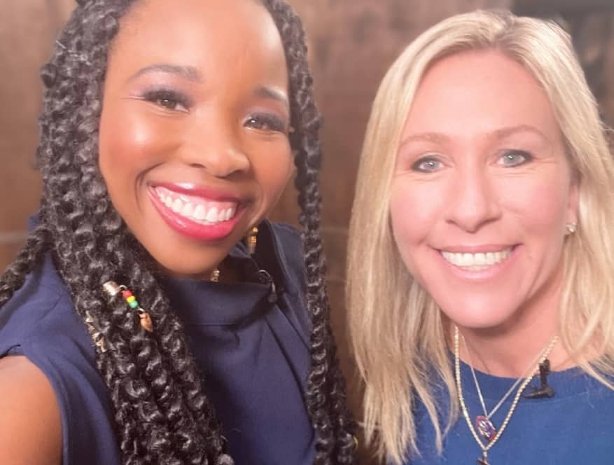 GOA Director of Outreach Antonia Okafor with Georgia Rep. Marjorie Taylor Greene