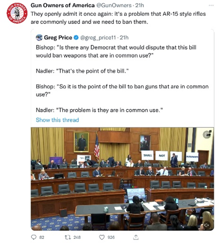 Tweet from Gun Owners of America (@GunOwners)